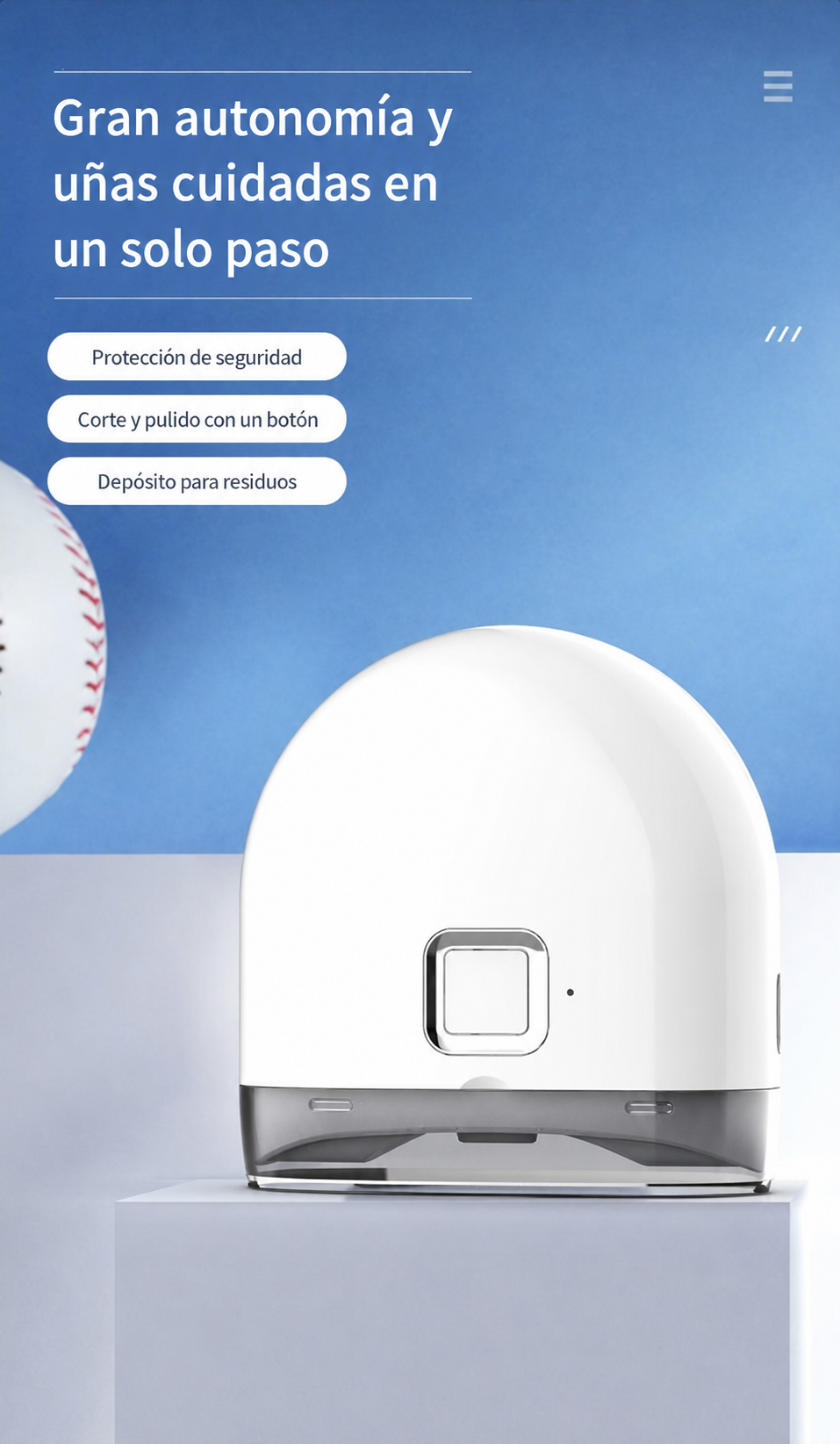 Fraguas Home TrimGlow — Cortauñas Eléctrico con Luz y Pulido