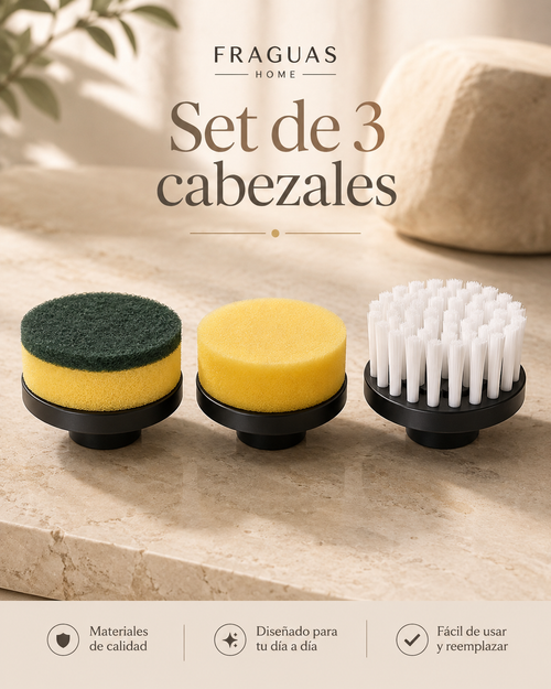 Fraguas Home SpinClean — Juego de 3 cabezales de recambio